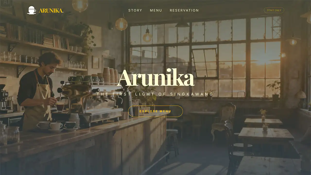 Arunika Cafe: Integrasi Sistem Reservasi & Menu Digital